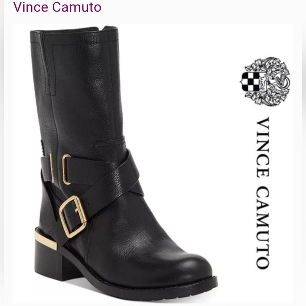 NWOT Vince Camuto Leather Wethima Motorcyle Boots 7.5